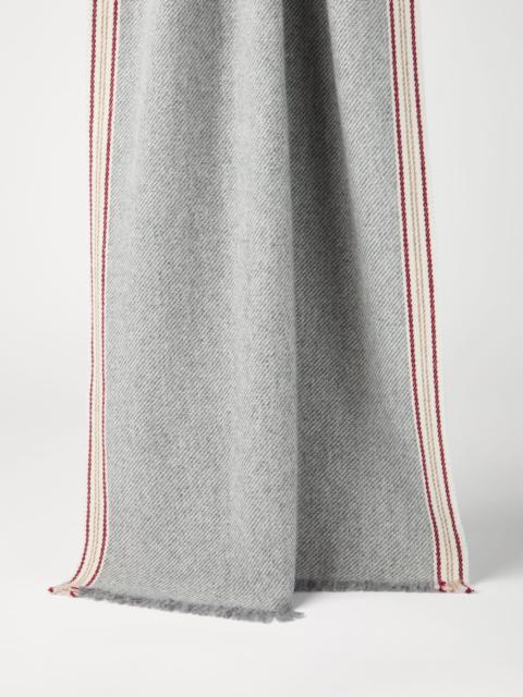 Brunello Cucinelli Cashmere scarf with striped edge