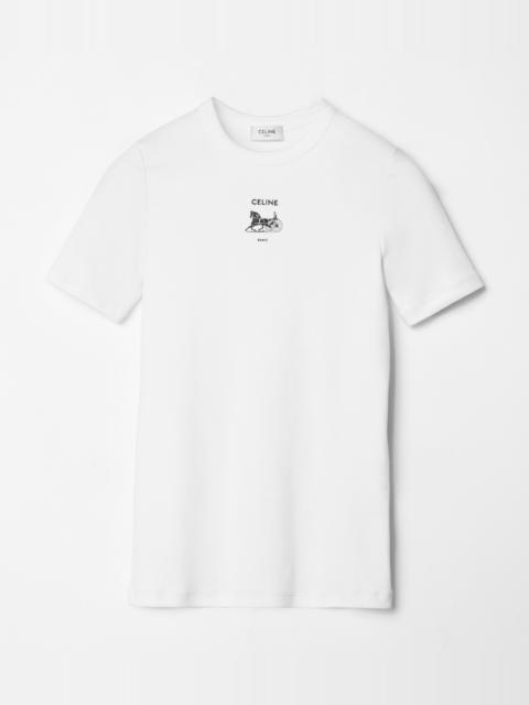 CELINE T-SHIRT IN ribbed cotton jersey