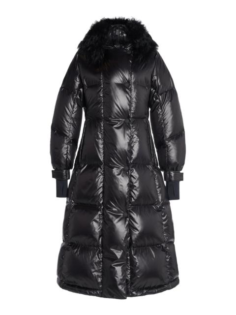 Moncler Chamoille Long Down Coat black