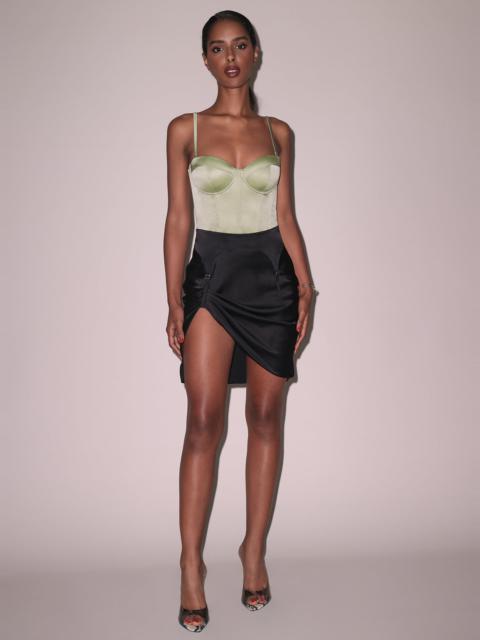 Fleur du Mal Silk Draped Garter Skirt