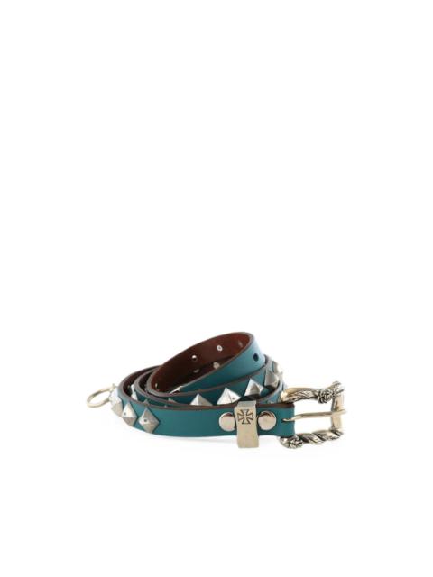 Enfants Riches Déprimés pyramid-studded engraved-buckle belt