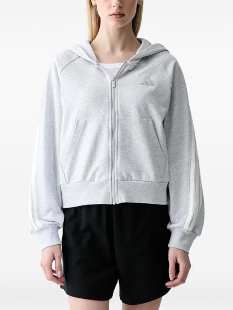 adidas logo-embroidered zip-up hoodie