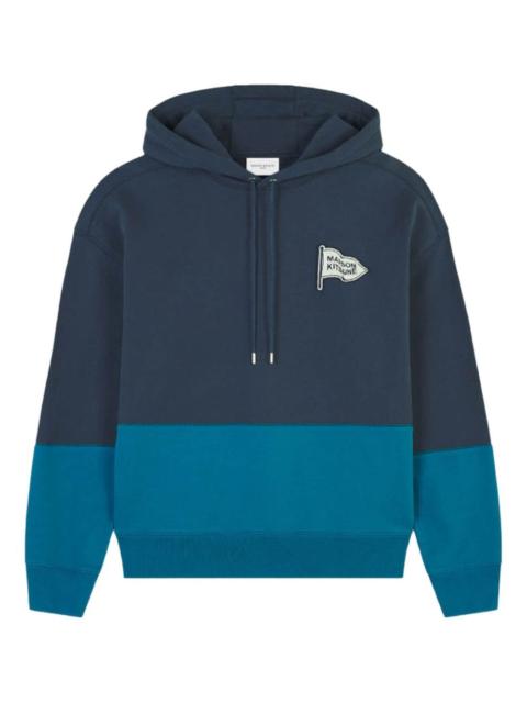Maison Kitsuné colourblock-design logo-patch hoodie