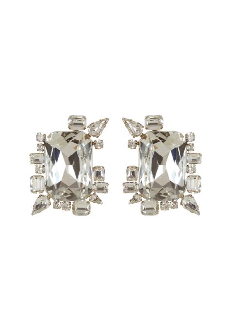 Balmain Large paved crystal earrings