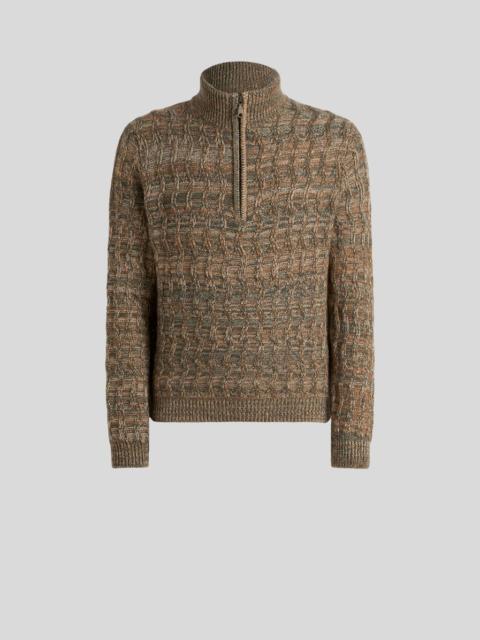 Etro CABLE-KNIT CASHMERE SWEATER WITH ZIP