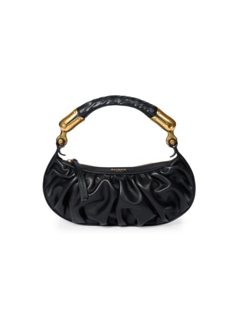 Balmain Women's Mini Ebene Leather Top Handle Bag - Noir