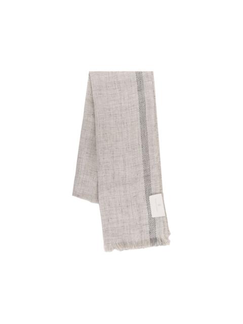 Brunello Cucinelli embroidered fringed scarf