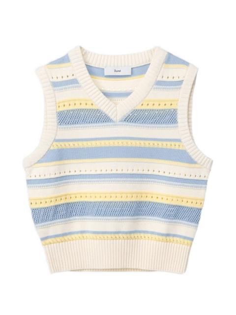 Dunst striped V-neck knitted vest