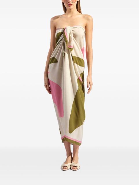 ADRIANA DEGREAS leaf-print sarong