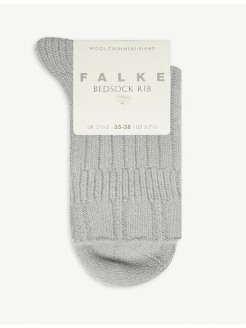 FALKE Bedsock ribbed knitted wool-blend socks