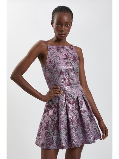 KAREN MILLEN Tailored Jacquard Flippy Mini Dress