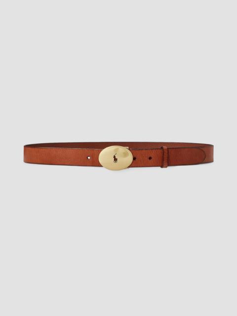 Polo Ralph Lauren Women's Logo Leather Buckle Belt - Cuoio