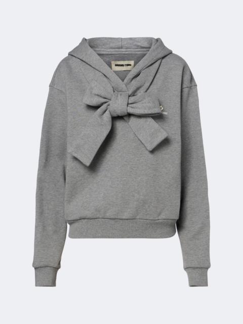 SHUSHU/TONG Bow-detail cotton hoodie