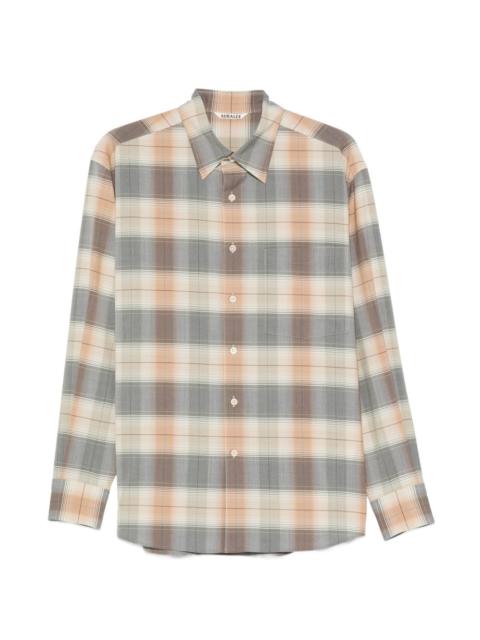AURALEE check-print wool shirt