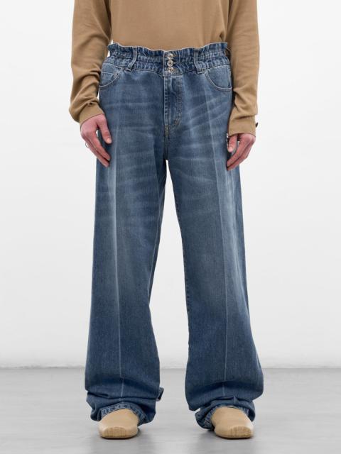 SETCHU Indigo Denim-Paper Baggy Jeans