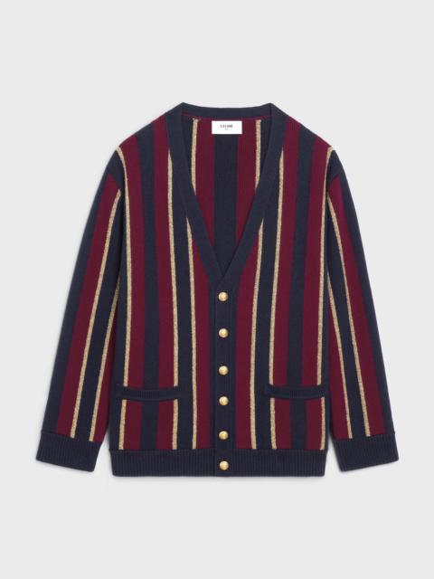 CELINE OVERSIZED CARDIGAN IN STRIPED ANGORA WOOL