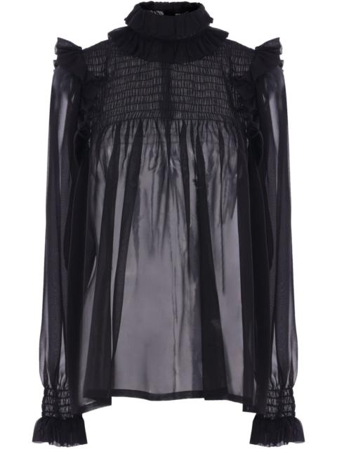 SAINT LAURENT semi-sheer crepe blouse