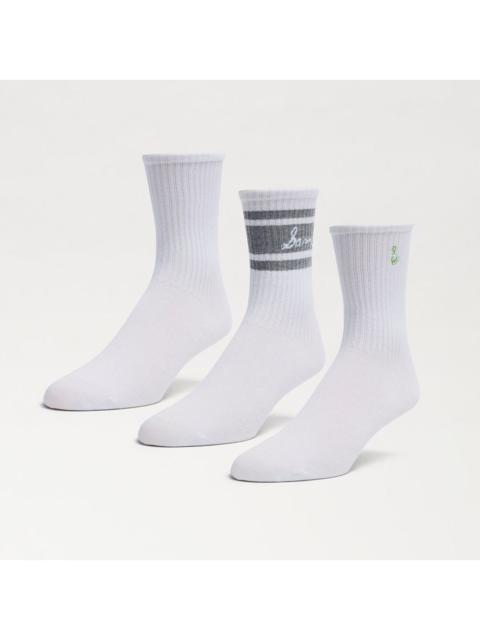 Sam Edelman 3 Pack Cotton Blend Logo Ribbed Crew Socks
