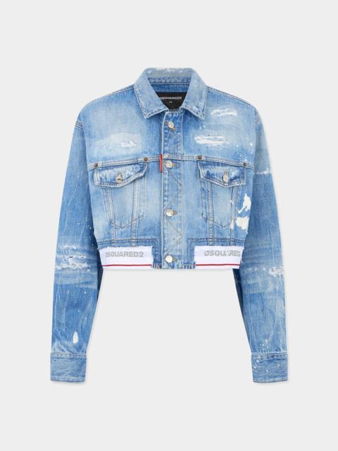 DSQUARED2 LIGHT WASH BOXY JEAN JACKET