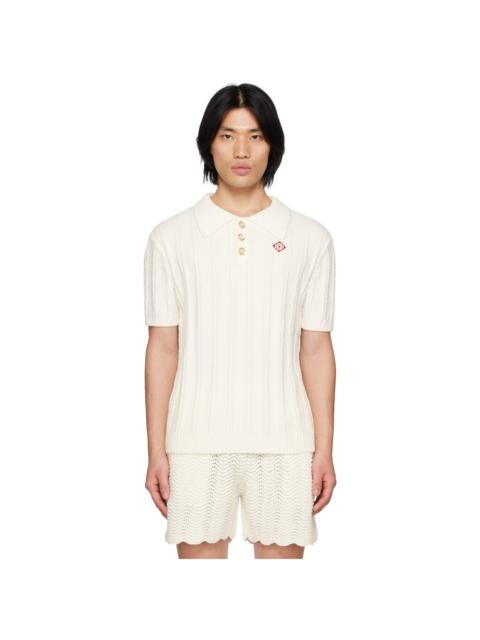 CASABLANCA Off-White Patch Polo