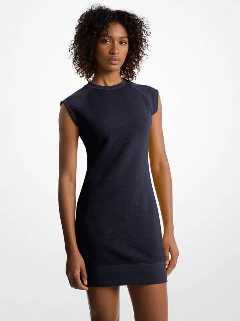 MICHAEL KORS Raglan Sleeve Logo Jacquard Sweater Dress