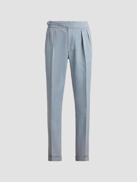 Ralph Lauren Men's Garment-Dyed Chino Pleated Trousers - Winward Blue