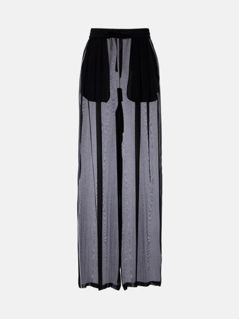 Dolce & Gabbana Sheer silk wide-leg pants