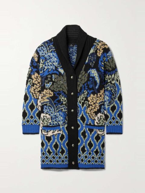 Etro Comet jacquard-knit wool-blend cardigan