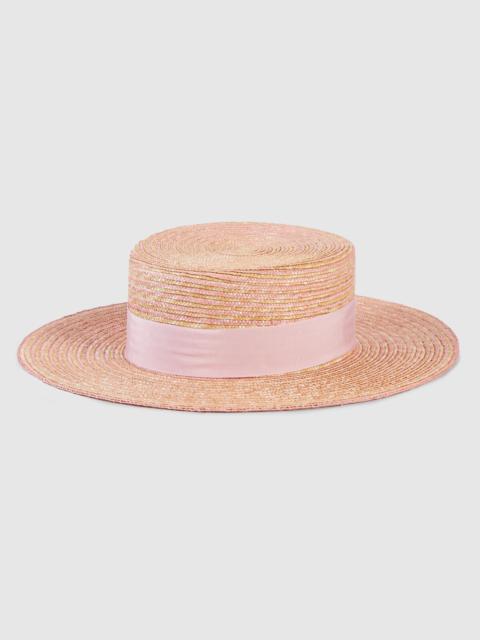 GUCCI Striped raffia wide-brimmed hat