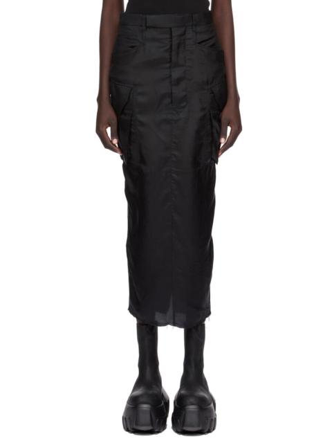 Rick Owens Black Concordians Firbanks Midi Skirt