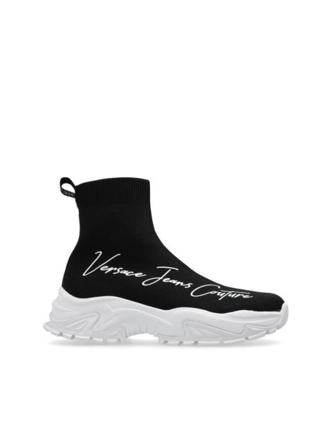 VERSACE JEANS COUTURE logo-print sock sneakers