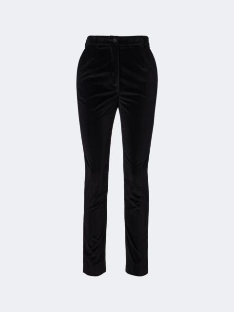 Dolce & Gabbana Cotton and silk-blend velvet slim pants