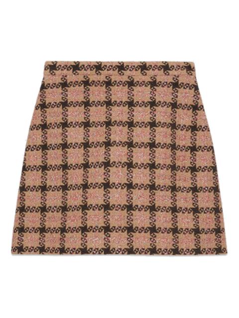 GUCCI (WMNS) Gucci Lam check tweed mini skirt 'Pink Brown' 677554-ZAHD6-5150