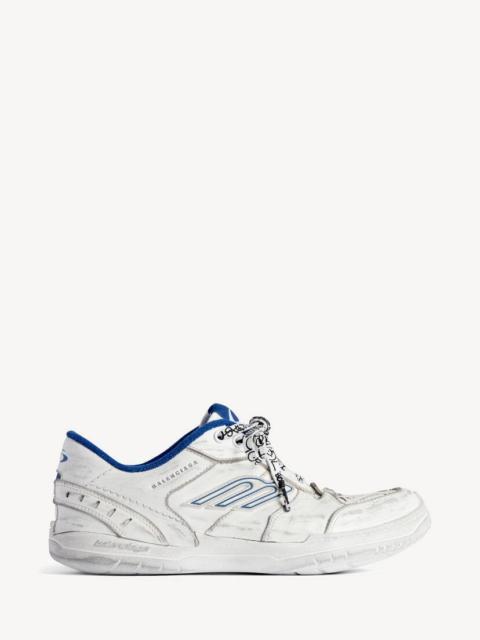 BALENCIAGA Men's Hamptons Worn-out Sneaker in White/dark Blue/grey