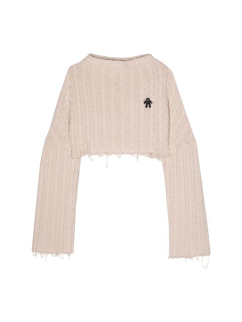cable-knit cropped jumper