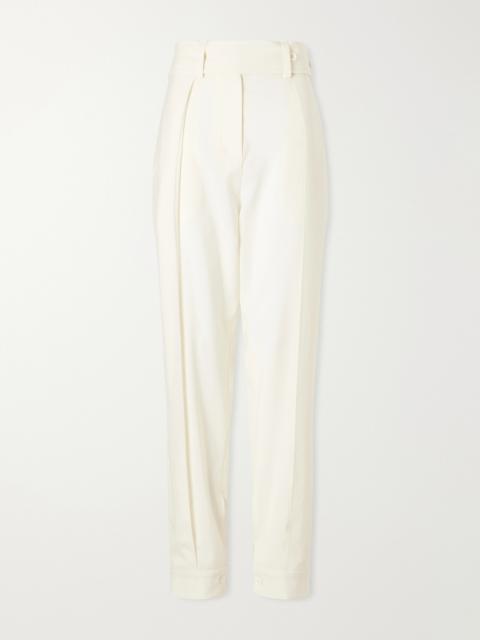 SHARON WAUCHOB Clio Belted Wool Straight-leg Pants