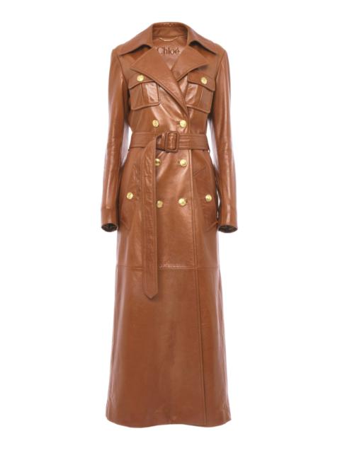 Chloé UTILITARIAN TRENCH COAT IN SOFT LEATHER