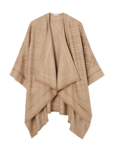 Burberry Women's Signature Check Wool-Cashmere Cape - Finch Beige