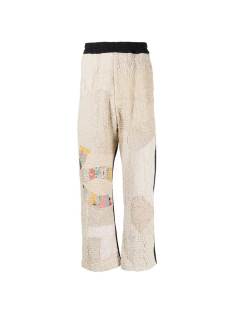 By Walid patchwork design trousers