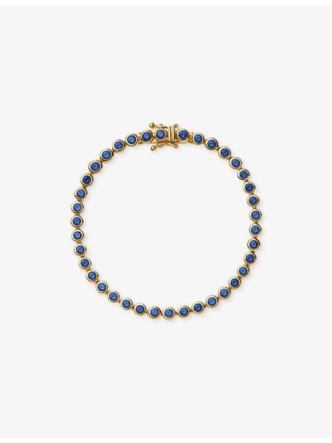 MISSOMA Tennis Round 18ct Gold-Plated Brass and Blue Sapphire Bracelet