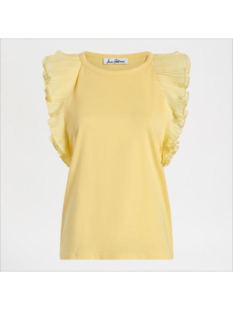 Sam Edelman Pleated Ruffle Sleeveless Top