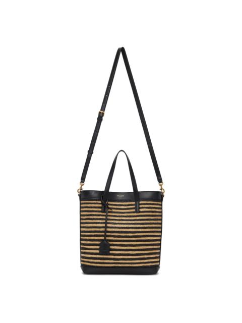 SAINT LAURENT Beige & Black Toy North/South Shopping Tote