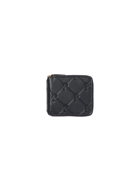 PALACE PAL-M-GRAM LEATHER ZIP WALLET MIDNIGHT BLUE