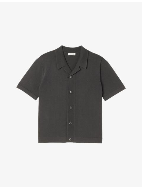 Sandro V-neck cotton-blend knitted vest