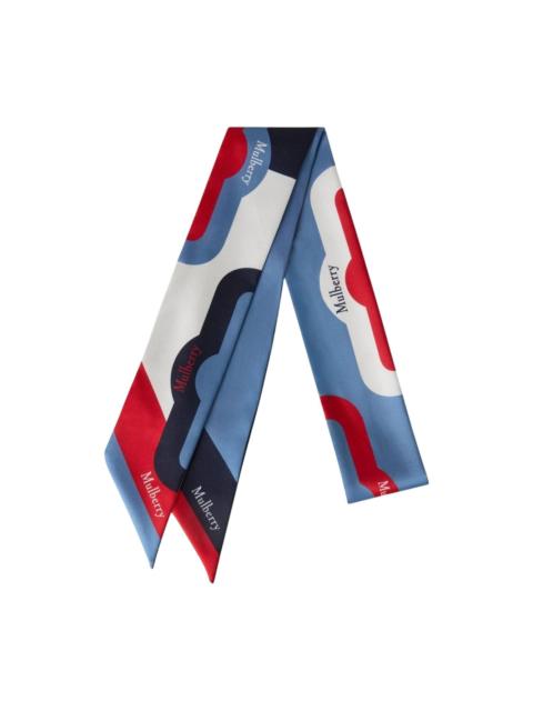 Mulberry geometric-print scarf