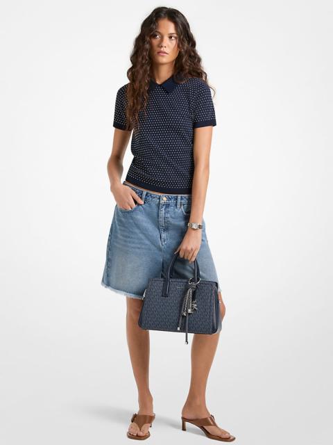 MICHAEL KORS Studded Knit Polo Shirt