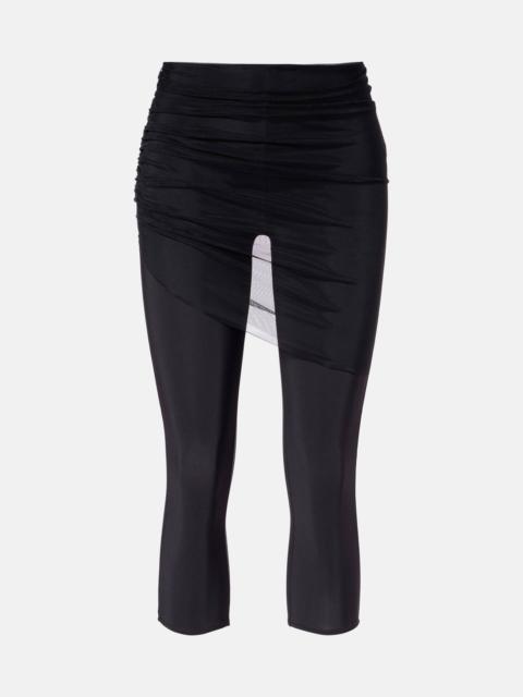 NENSI DOJAKA Cropped tulle-trimmed leggings
