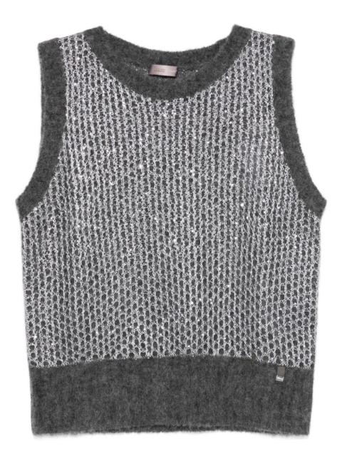 Herno metallic-detail knit top