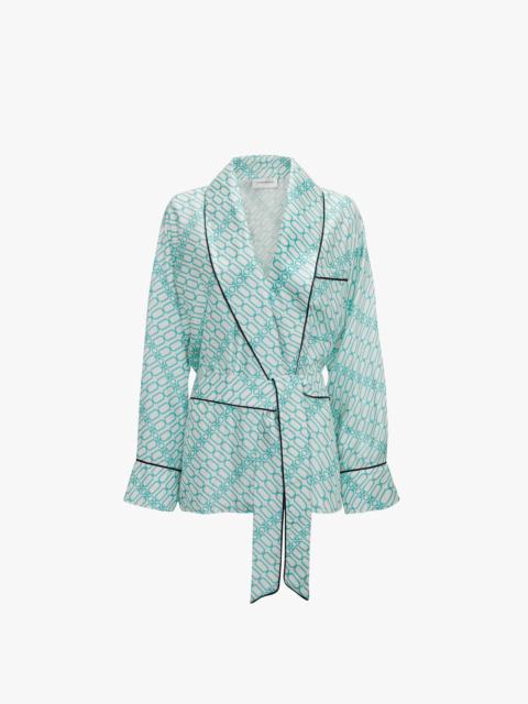 Victoria Beckham Pyjama Wrap Blouse In Portofino Print