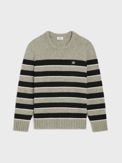 CELINE triomphe crew neck sweater in striped wool
